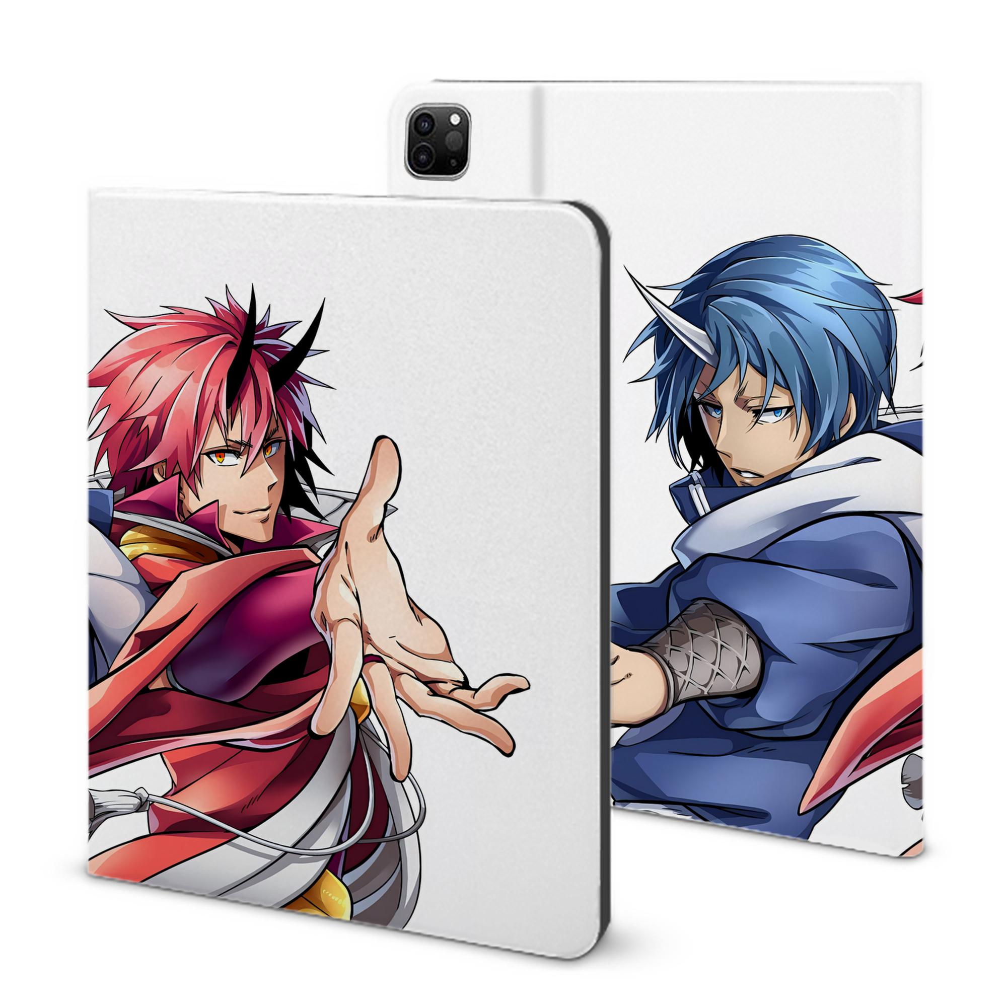 （画像用） 転スラ Regarding Reincarnated to Slime IPad ケース ブック型 PUレザー TPU 耐衝撃 軽量 薄型 ペン収納なし 全面保護 IPad 各モデル対応